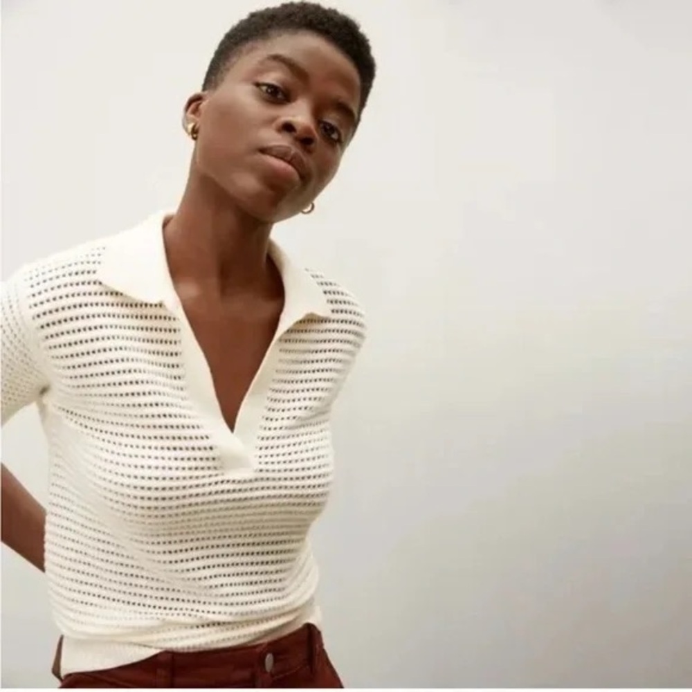 Everlane White Knit Women's Top Size Small